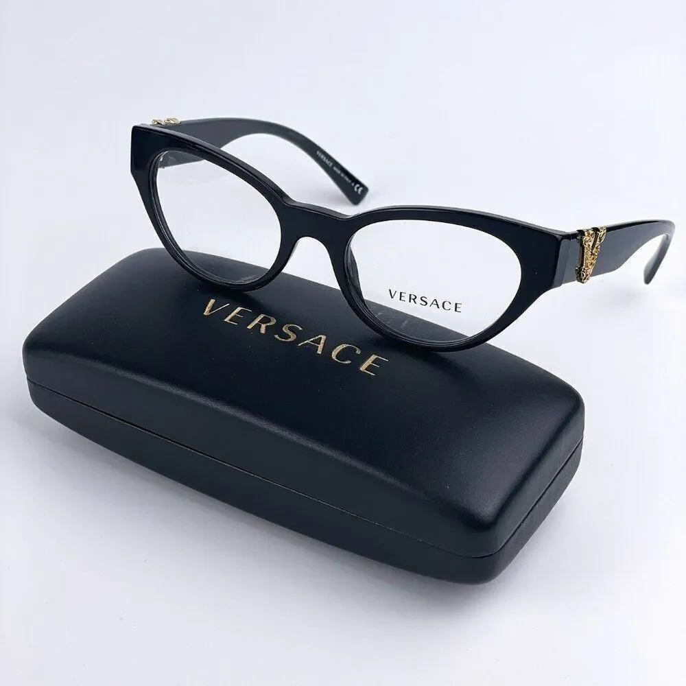SALE! NEW Versace VE3282 GB1 Black Cat Eye Women Eyeglasses